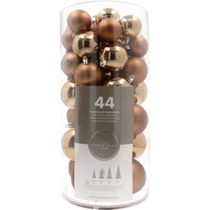 Kerstballen 44 st | Taupe | Kunststof | 5-8 cm | In koker