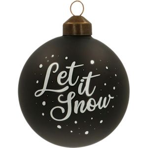 Glazen kerstbal 'Let It Snow' | Zwart & wit