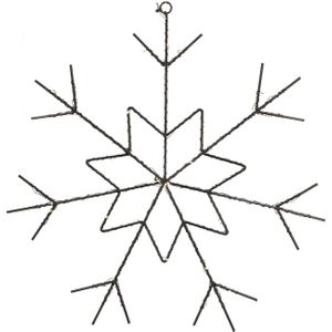 Hangende metalen sneeuwvlok | 40 cm | Zwart