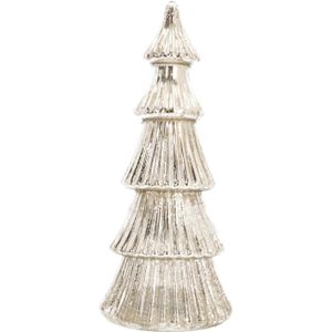 Glazen kerstboom | Zilver | 10 LED | 27 cm