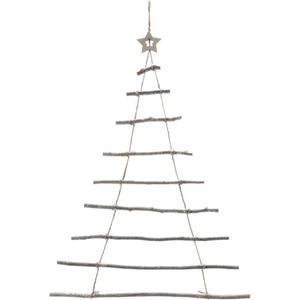 Hangende ladder kerstboom 87cm grey wash