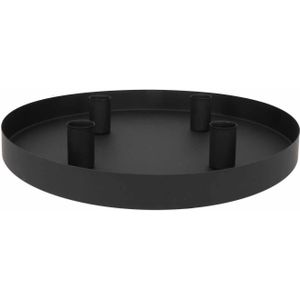 Kaarsenplateau magnetisch | Ø 30 cm | Mat zwart | Incl kaarsenhouders