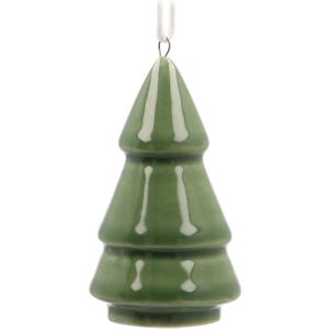 Kersthanger porseleinen kerstboom | Groen | 7 cm