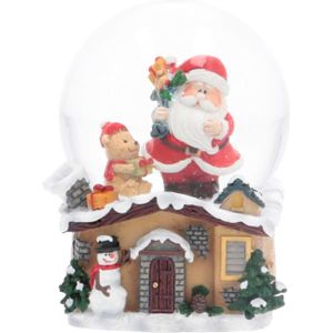 Sneeuwbol met Kerstman en beertje | ⌀6cm | 9cm hoog