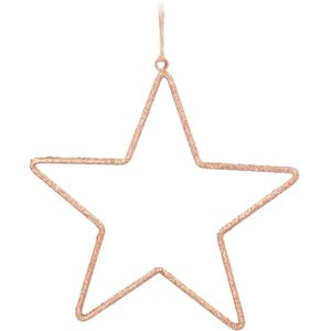 Kersthanger metalen ster met kraaltjes | Koper | 14cm
