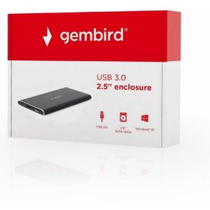 Gembird Externe HDD Behuizing USB 3.0 Slim Enclosure, Zwart