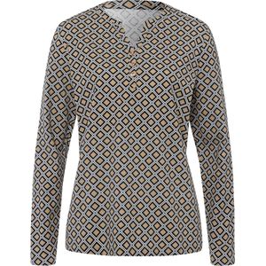 Zwart/Beige Gedessineerd - Longsleeve - 100% Katoen