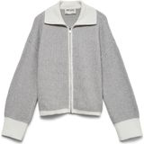VERO MODA Gebreid vest 'AWOllie'  lichtgrijs / wit