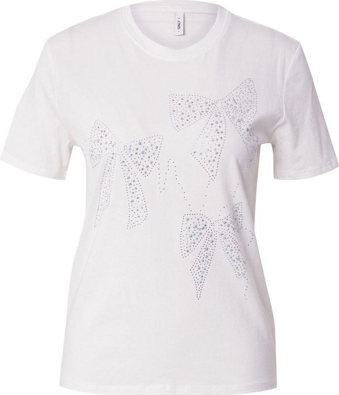 ONLY - ONLGry - T-shirt - Zilver/Wit - Kwartmouw