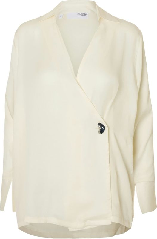 SELECTED - SLFJOLLY - Blouse - Crème - Wijde Pasvorm - Lange Mouw