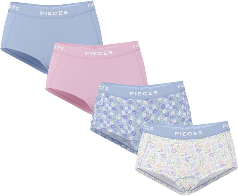 PIECES Broekje  blauw / lichtroze / wit