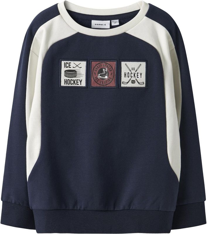 NAME IT Sweatshirt  navy / chocoladebruin / zwart / wit