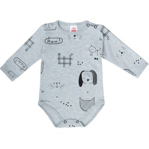 Makoma Rompertje/body  lichtgrijs / zwart