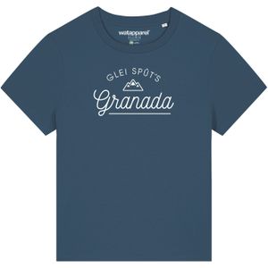 Watapparel Shirt ' Glei Spüt's Granada '  petrol / wit