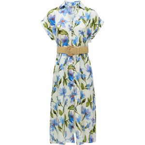 Salsa Jeans - Blousejurk - Lichtbeige / Blauw / Groen