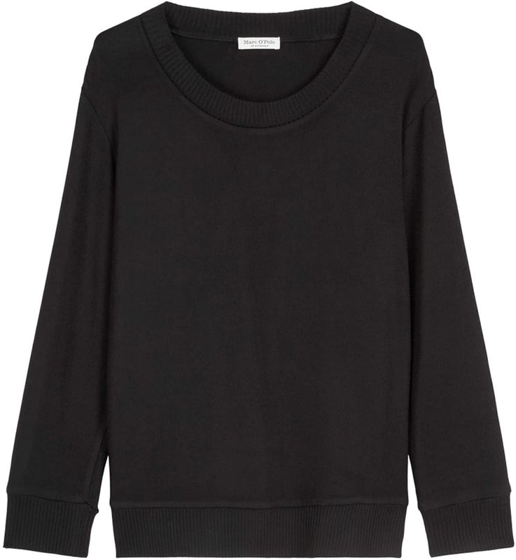 Marc O'Polo - Regular Fit - Shirt - Effen - Lange Mouwen - Geribde Boorden