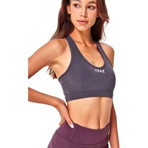YEAZ Sporttop 'Attitude'  basaltgrijs / wit