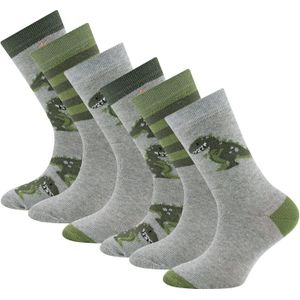 EWERS Sokken 'Dino'  grijs / donkergroen / offwhite
