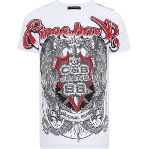 CIPO & BAXX Shirt  grijs / rood / wit