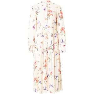 YAS - Asina - Midi Jurk - Stempelprint - Lange Mouwen - Zwart
