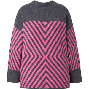 Ulla Popken Trui  grijs / lichtroze