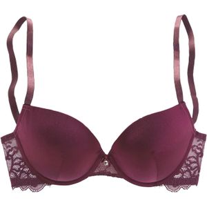 Lascana - Alana - Push-up-bh - Bordeauxrood - Met Versteviging en Kussen