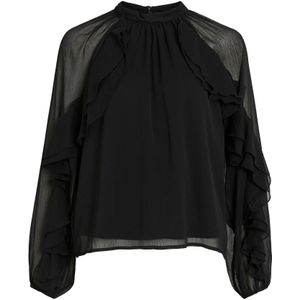 VILA - BINNA - T-shirt - Zwart - Lange Mouw