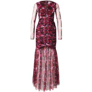 Maya Deluxe Jurk  aubergine / bordeaux / donkerrood