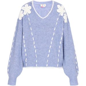IZIA Oversized trui  lichtblauw / offwhite