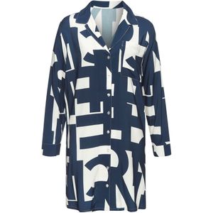 French Connection - Nachthemd - Donkerblauw/wit - Met Grafisch Patroon