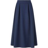Rich & Royal - A-lijn Rok - Donkerblauw - 7/8 Lengte - Plooien