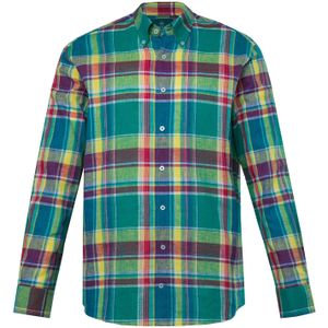 Boston Park Overhemd  geel / groen / donkerroze