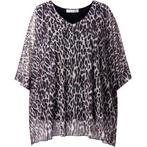 MIAMODA Blouse  grijs / zwart / wit