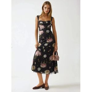 Hiccup Jurk  lichtgeel / rosa / zwart / wit