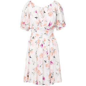 Laurella Jurk  ivoor / oranje / pink / zwart