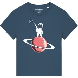 Watapparel Shirt ' Astronaut says Hi '  petrol / pink / wit