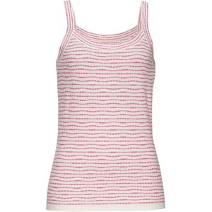 Vivance - Gebreide Top - Pink/crème - Mouwloos - Lichte Tricotkwaliteit