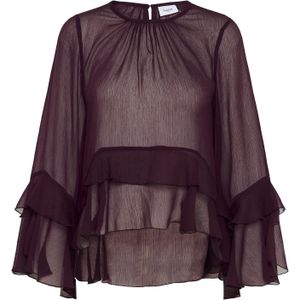 SAINT TROPEZ - Blouse 'SZMazelle' - Wijnrood - Oversized - Lange Mouw