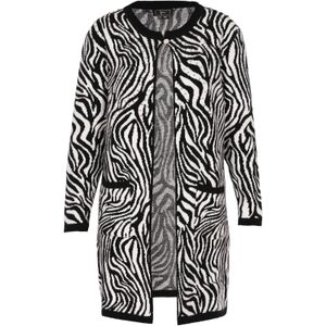 faina Gebreid vest  zwart / wit