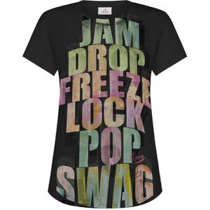 DEHA Shirt  beige / groen / lila / zwart