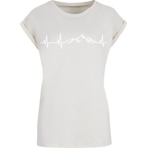 F4NT4STIC Shirt 'Mountain Heartbeat'  sand / wit