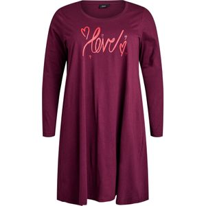 Zizzi Nachthemd 'Mally'  rood / bordeaux