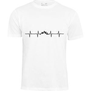 Cotton Prime Shirt 'Pulsschlag Berge'  zwart / wit