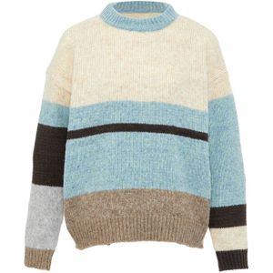 Jalene Trui  turquoise / bruin / zwart / offwhite