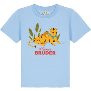 watabout.kids Shirt 'Tiger Kleiner Bruder'  lichtblauw / curry / olijfgroen / lichtrood