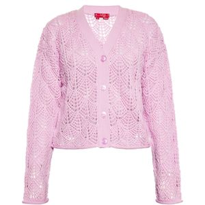 swirly Gebreid vest  rosa