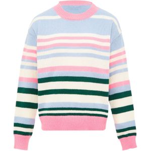 Libbi Trui  lichtblauw / donkergroen / rosa / wit