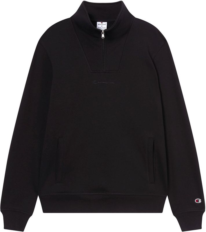 Champion - Authentic Athletic Apparel - Sweatshirt - Zwart - Halve Rits