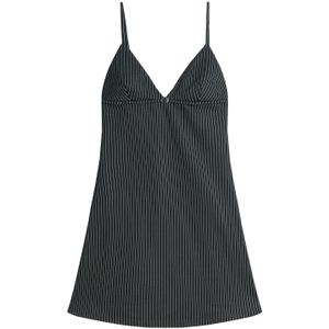 Bershka Jurk  antraciet / wit