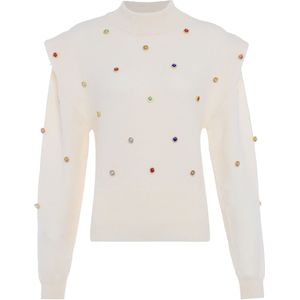 faina Trui  blauw / groen / rood / wolwit